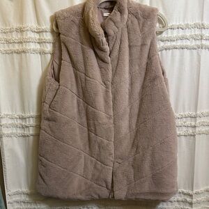 Maurices Women's TeddyVest in Light Mauve xl